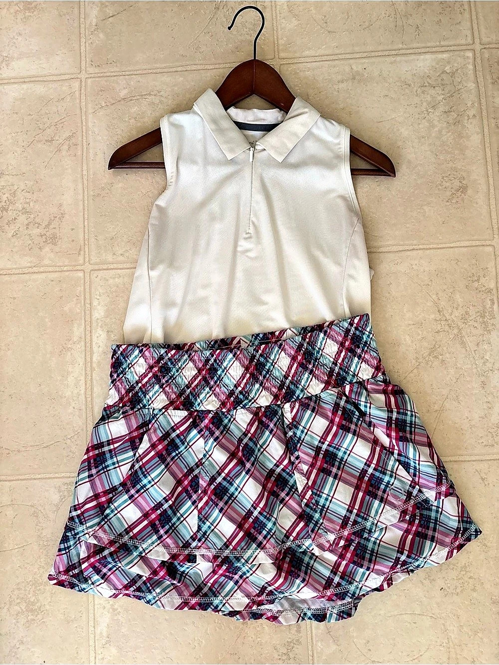 Bubble lifestyle ruffle plaid skirt